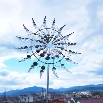 Único e Mágico de Metal Moinho de vento ao ar livre do Vento Spinners Vento Coletores de Quintal Pátio L Awn Decoração de Jardim Quintal Decoração